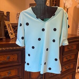 Worthington Light Blue Polka Dot Blouse